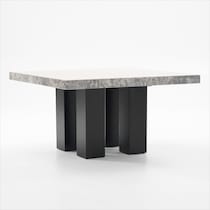 artemis gray marble black legs dining table   