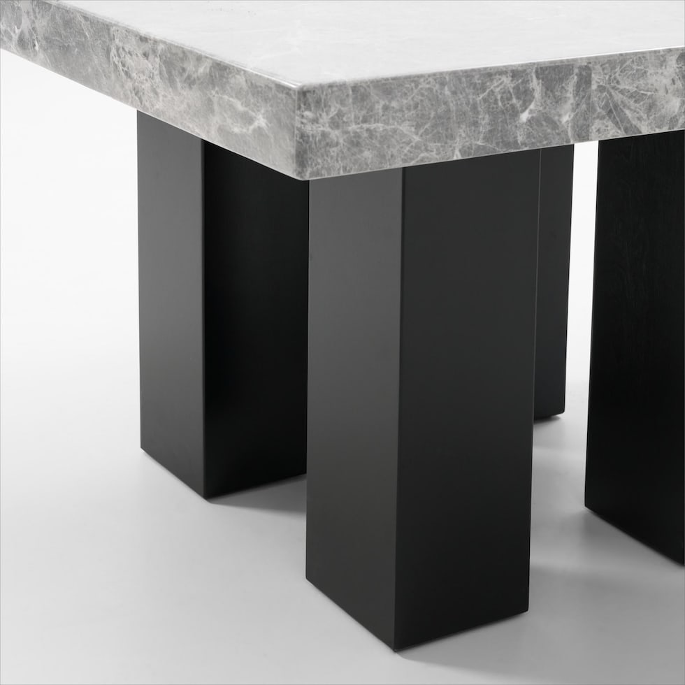 artemis gray marble black legs dining table   