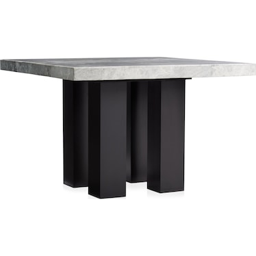 Artemis Counter-Height Marble Dining Table and 6 Upholstered Stools