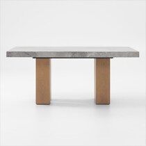 artemis gray marble brown natural legs  pc dining room   