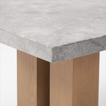 artemis gray marble brown natural legs  pc dining room   