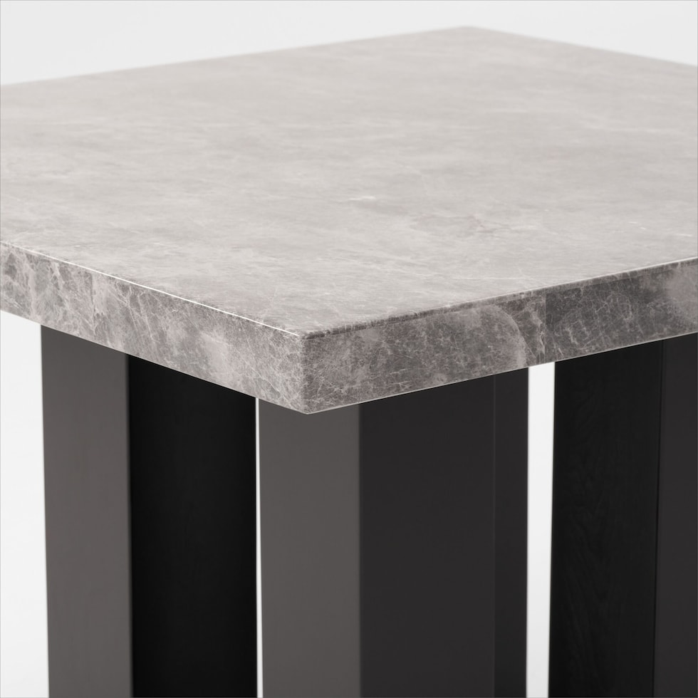 artemis gray marble gray black legs  pc counter height dining room   