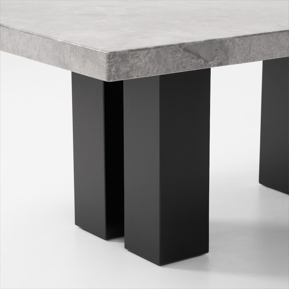 artemis gray marble gray black legs  pc dining room   