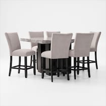 artemis gray marble gray black legs  pc counter height dining room   