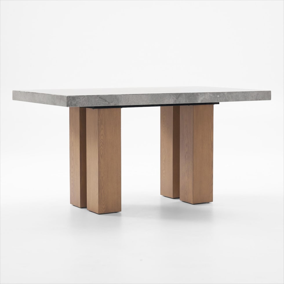 artemis gray marble natural legs counter height dining table   