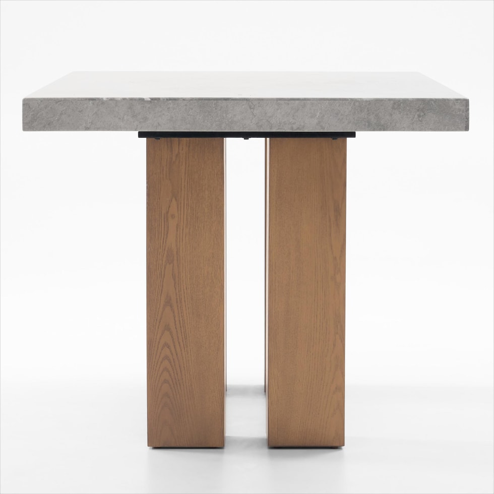 artemis gray marble natural legs counter height dining table   