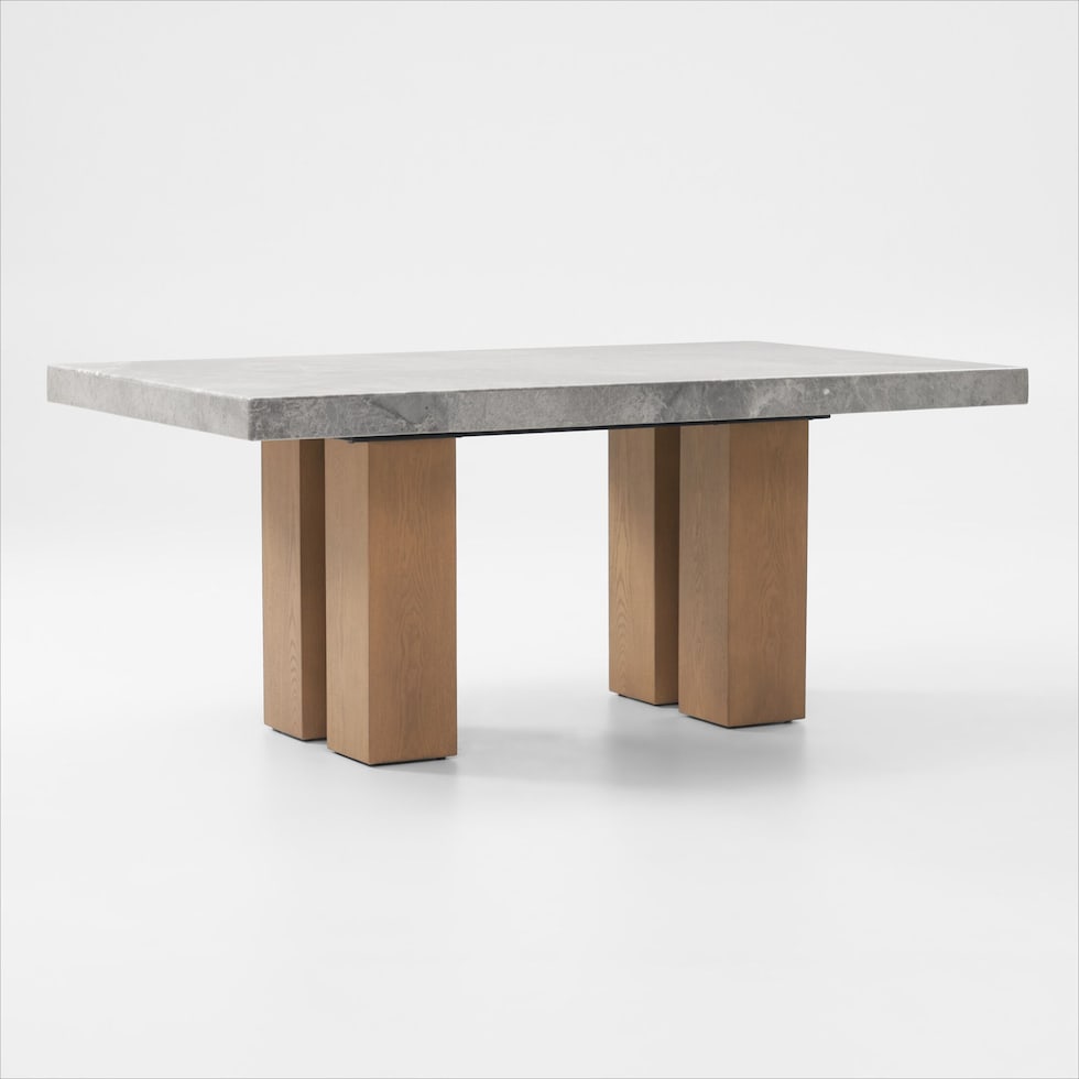 artemis gray marble natural legs dining table   