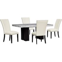 artemis gray marble white  pc dining room   