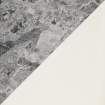 artemis gray marble white black legs  pc dining room   
