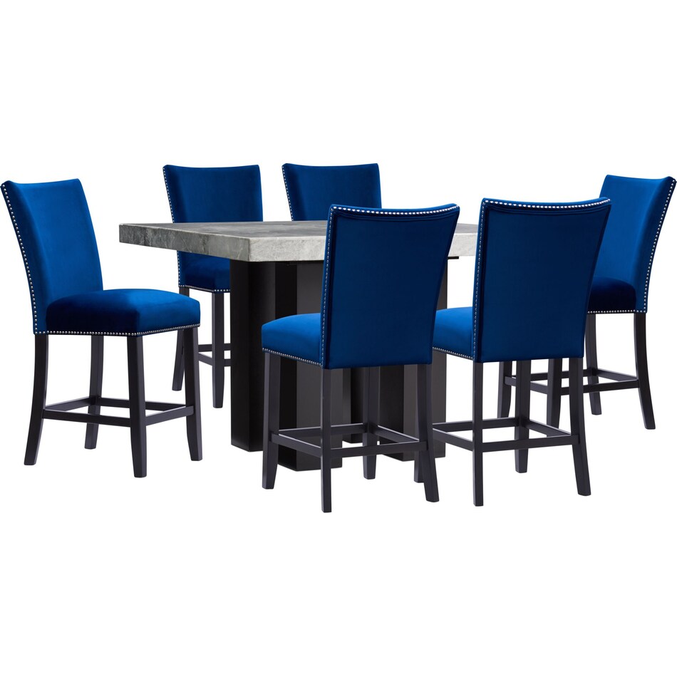 artemis gray blue  pc counter height dining room   