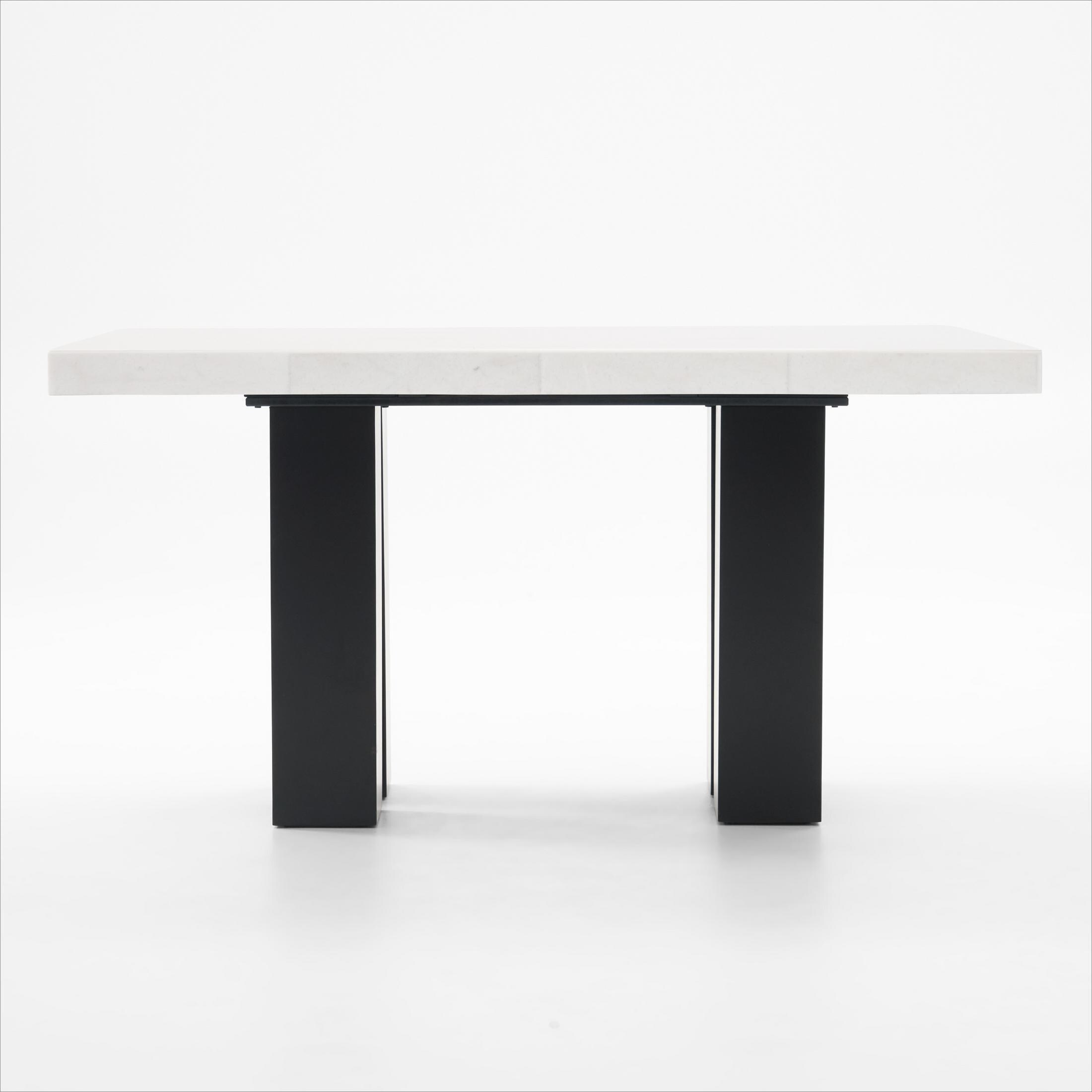 Artemis Marble Counter-Height Dining Table - White Marble/Black