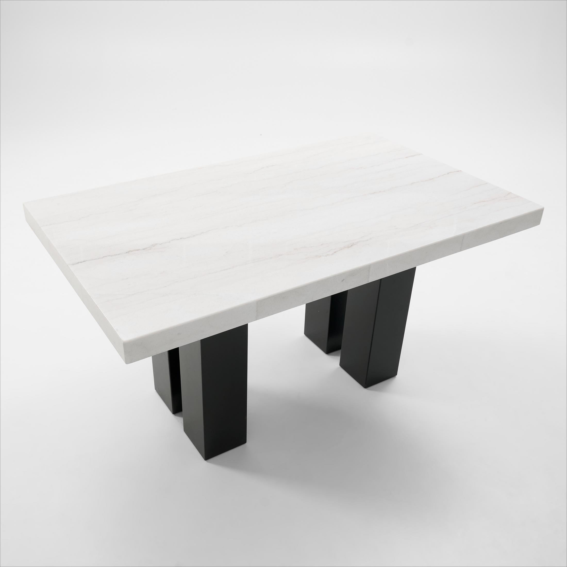 Artemis Marble Counter-Height Dining Table - White Marble/Black