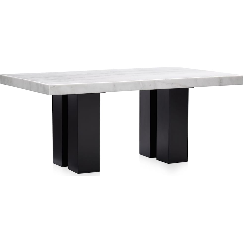 artemis white marble black legs dining table   