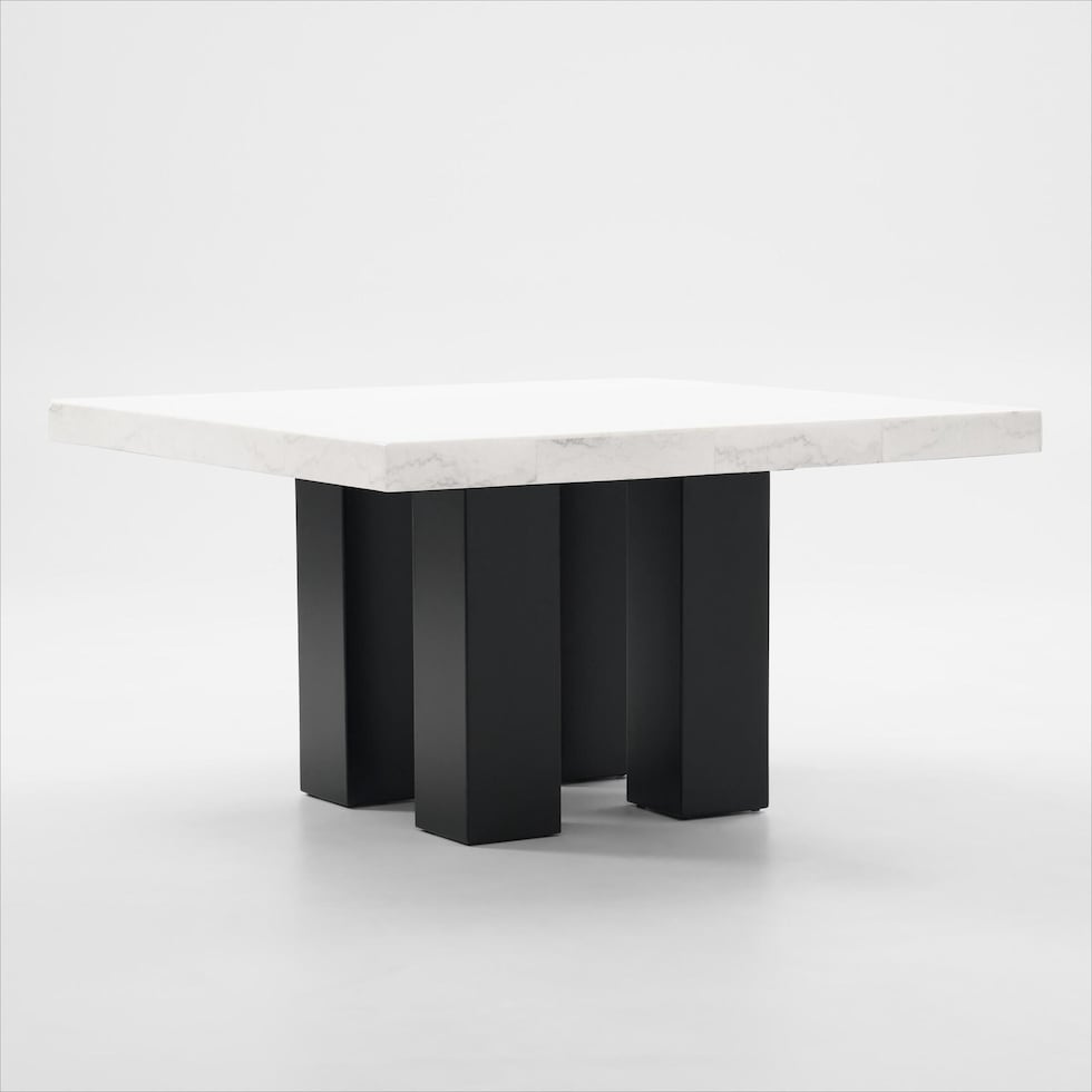 artemis white marble black legs dining table   