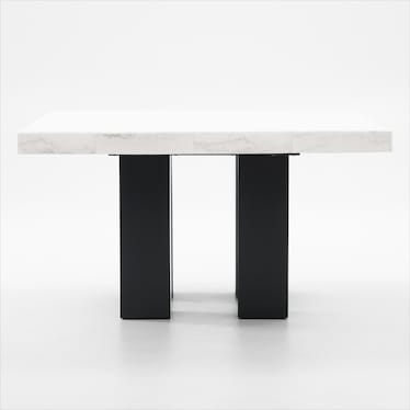 Artemis Marble Dining Table - White Marble/Black