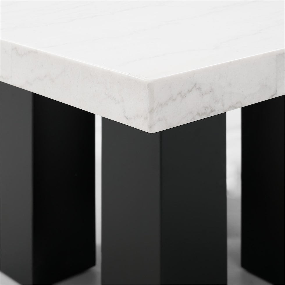 artemis white marble black legs dining table   