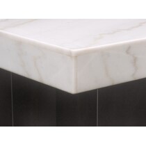 artemis white marble blue black legs  pc dining room   