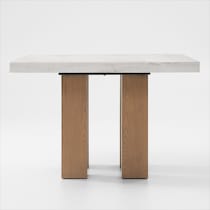 artemis white marble brown natural legs  pc counter height dining room   