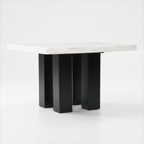 artemis white marble gray black legs  pc counter height dining room   
