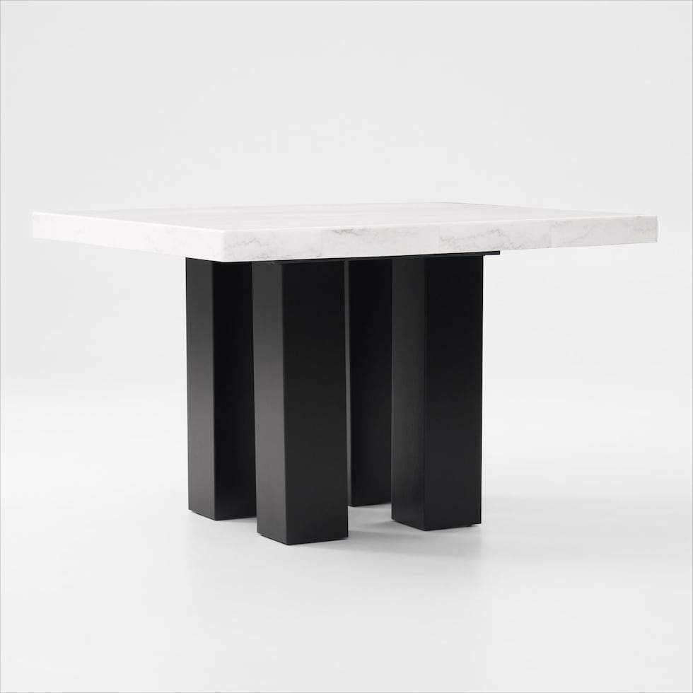 artemis white marble gray black legs  pc counter height dining room   