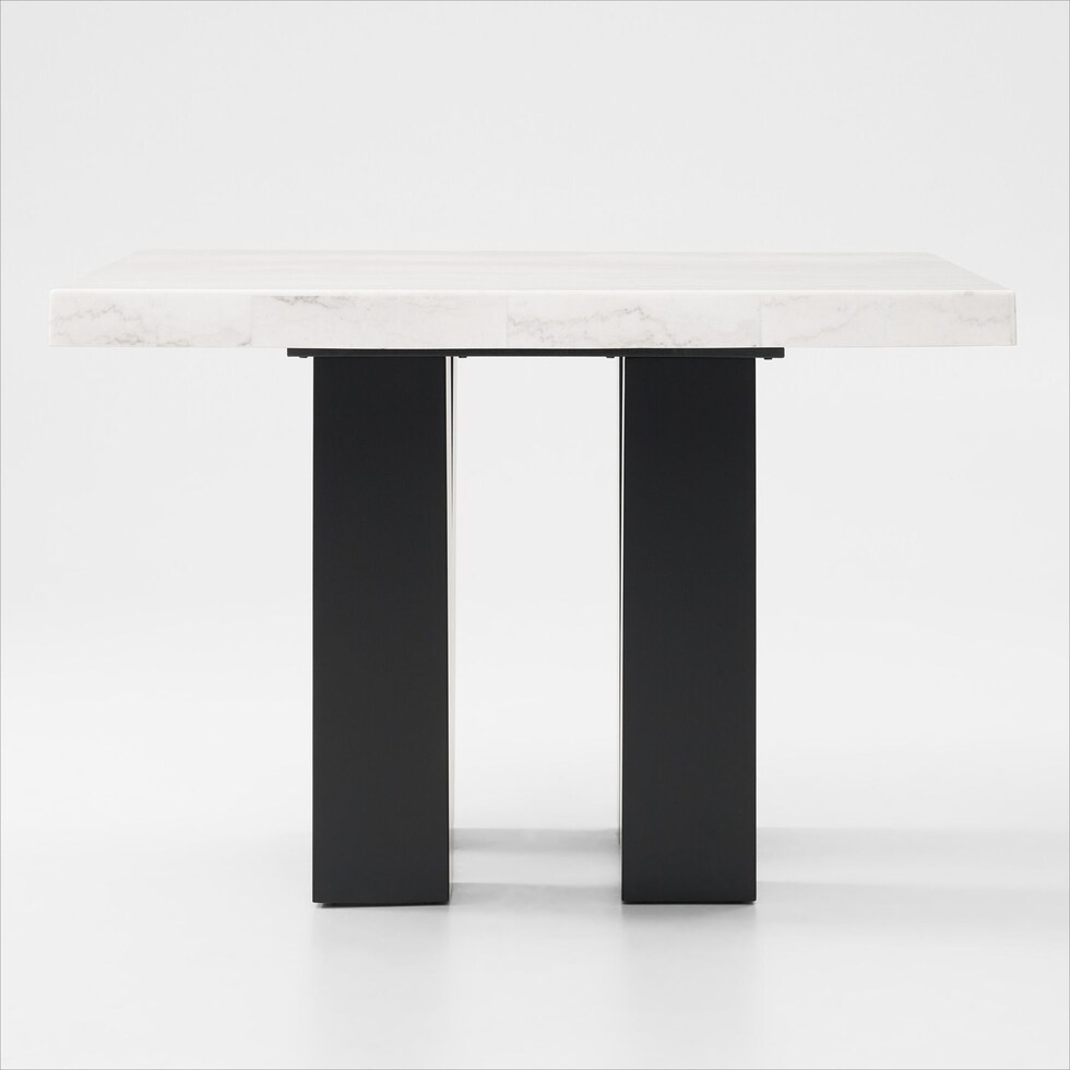 artemis white marble gray black legs  pc counter height dining room   