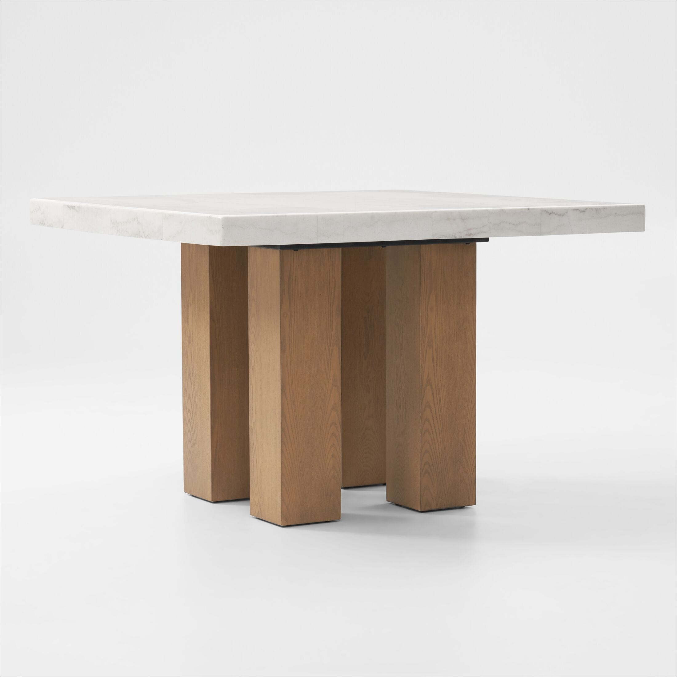 Artemis Marble Counter-Height Dining Table - White Marble/Natural