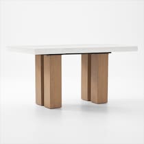 artemis white marble natural legs counter height dining table   
