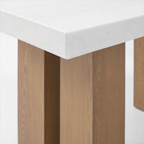 artemis white marble natural legs counter height dining table   