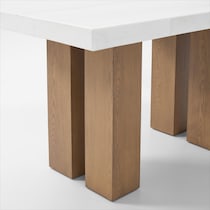 artemis white marble natural legs counter height dining table   