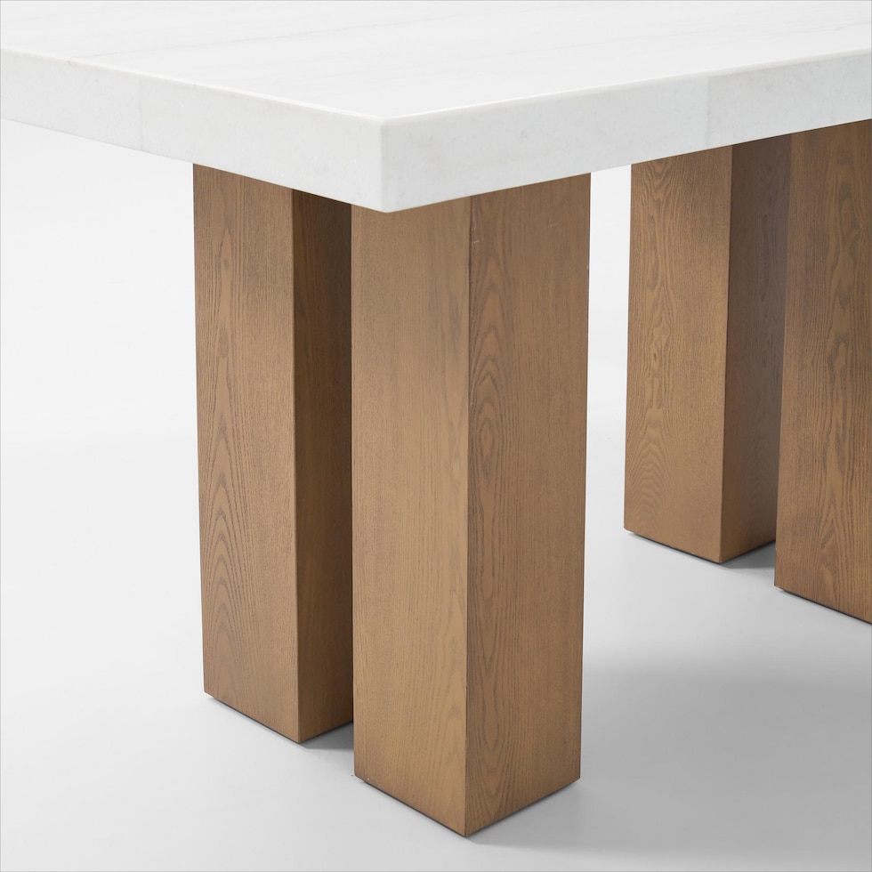 artemis white marble natural legs counter height dining table   