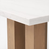 artemis white marble natural legs counter height dining table   