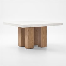 artemis white marble natural legs dining table   