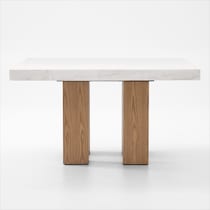 artemis white marble natural legs dining table   