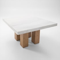 artemis white marble natural legs dining table   