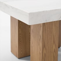 artemis white marble natural legs dining table   