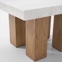 artemis white marble natural legs dining table   