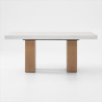 artemis white marble natural legs dining table   