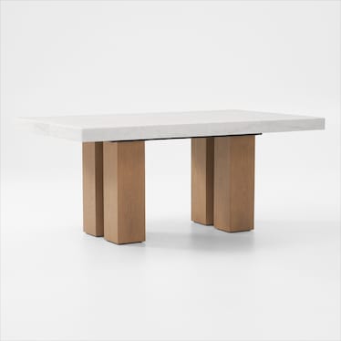 Artemis Marble Dining Table and 4 Upholstered Dining Chairs - White Marble/Olive