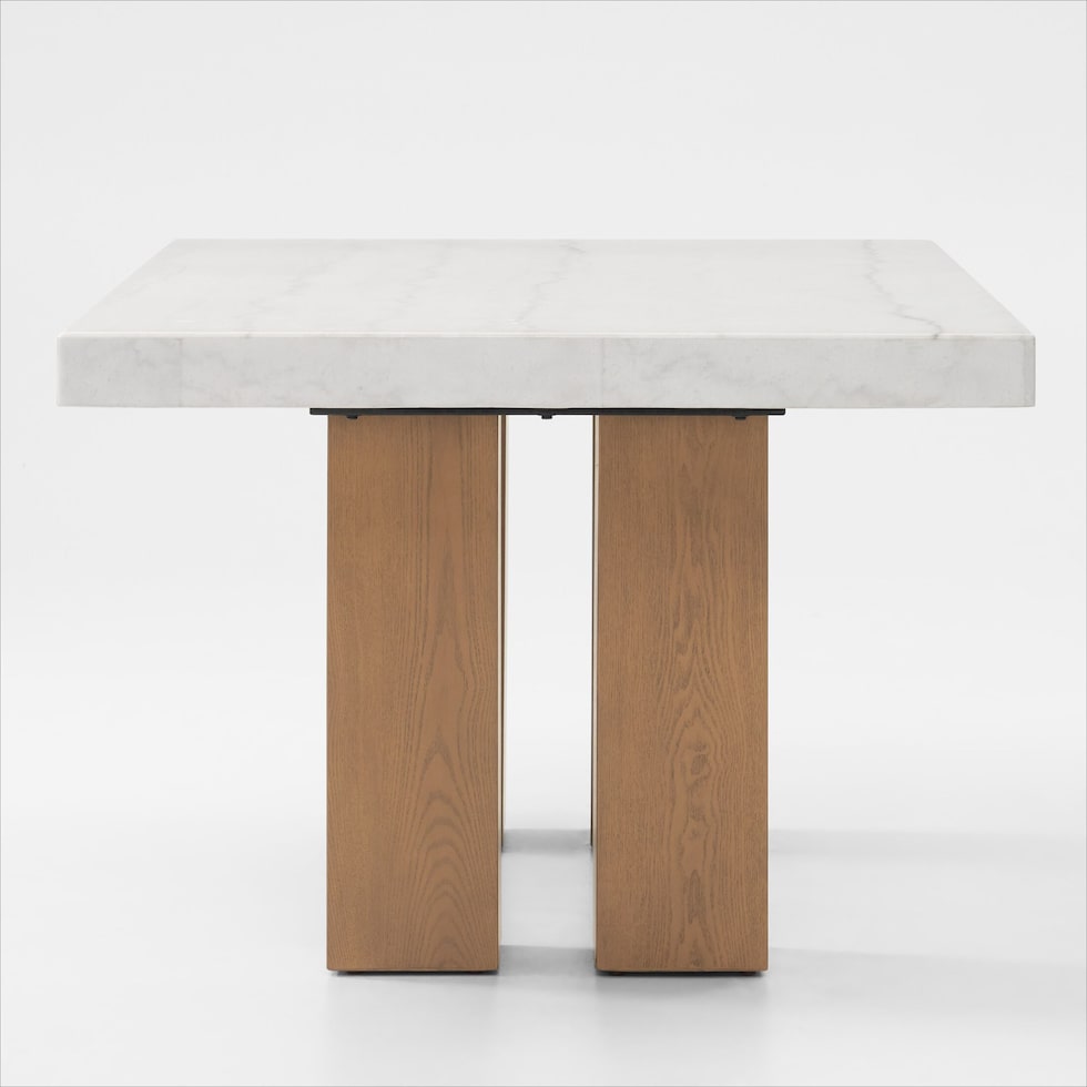 artemis white marble olive natural legs  pc dining room   