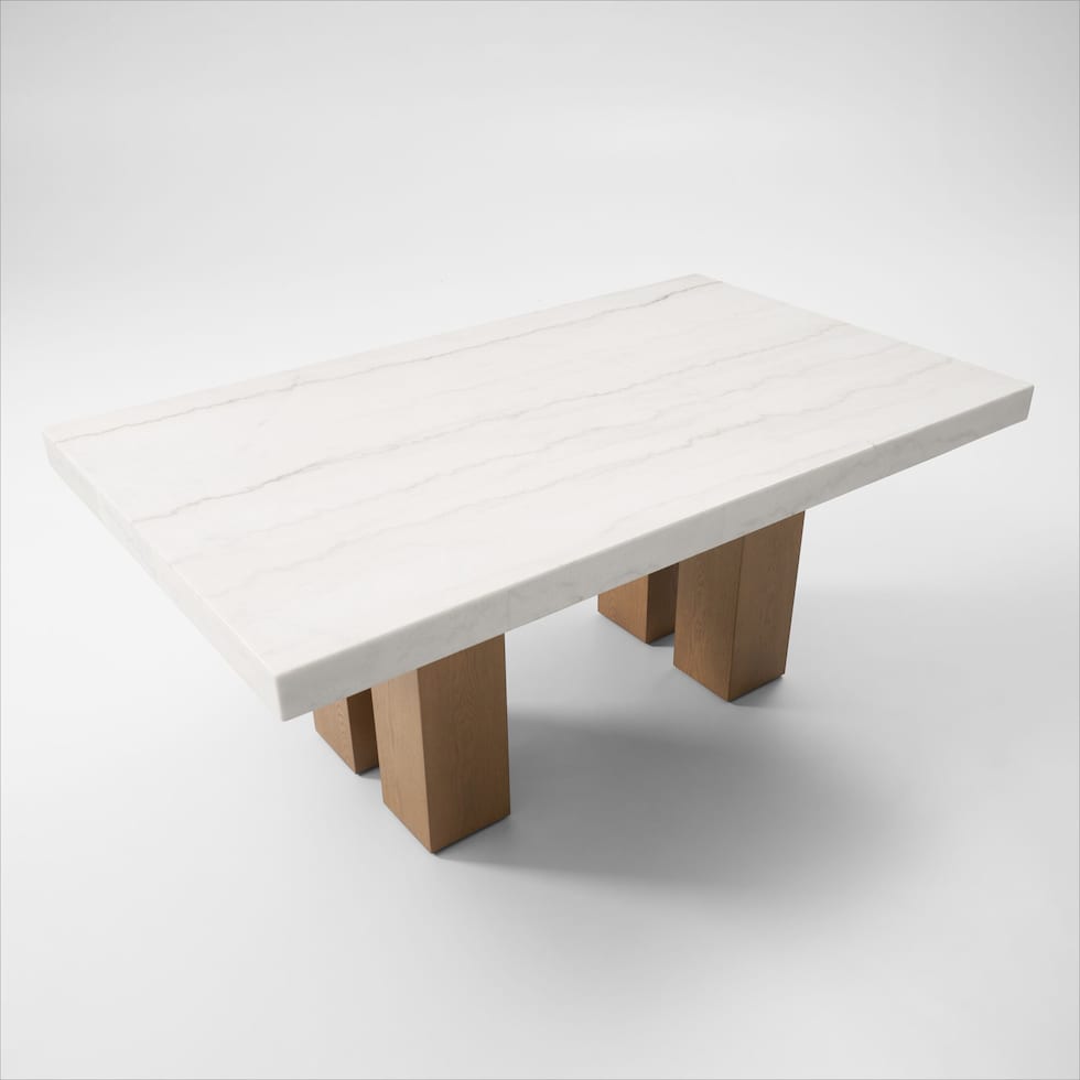 artemis white marble olive natural legs  pc dining room   