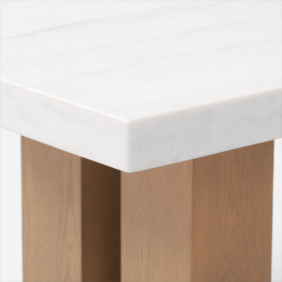 artemis white marble olive natural legs  pc dining room   