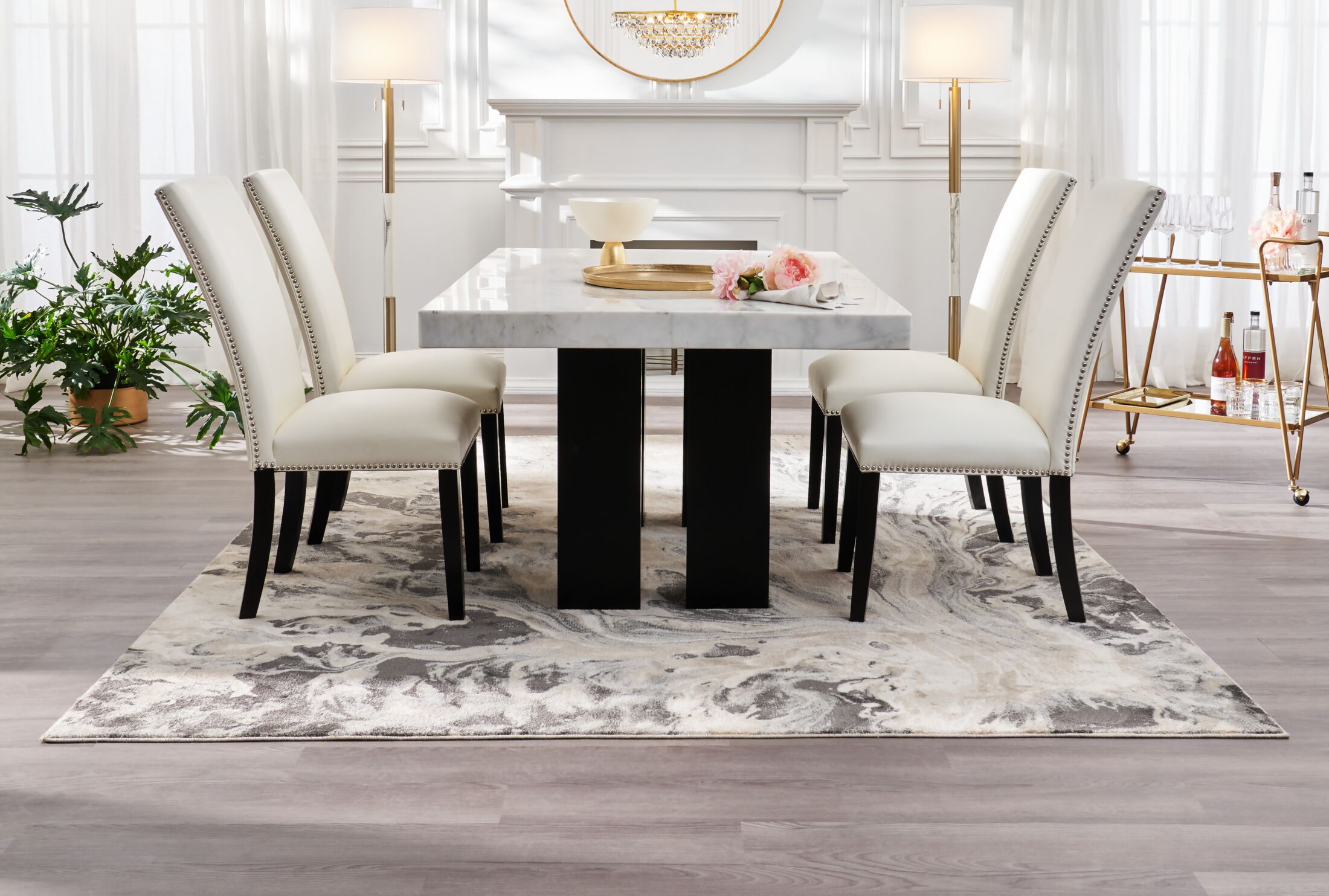 artemis marble dining table set