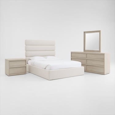 Artesia 6-Piece Upholstered Bedroom Set with Dresser