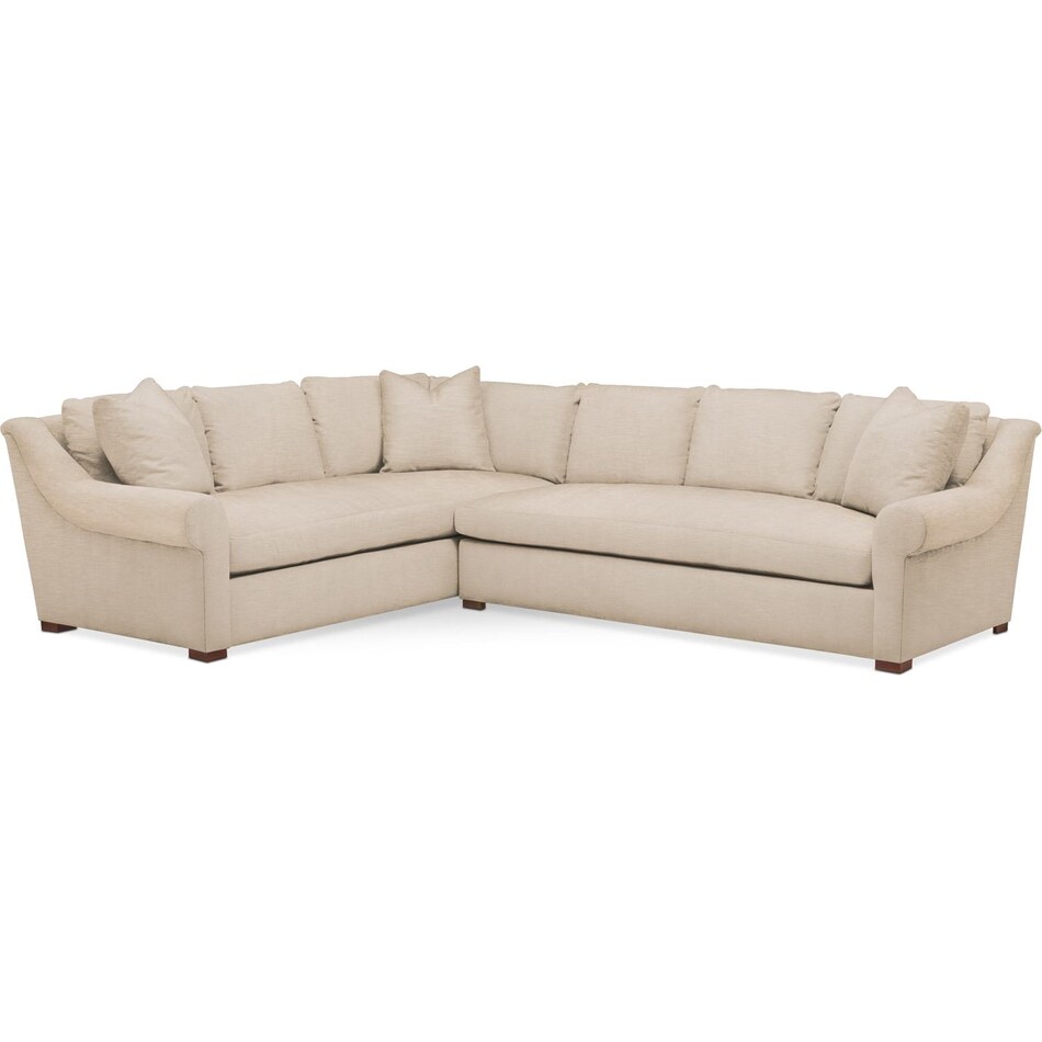 asher light brown  pc sectional with right arm facing sofa   