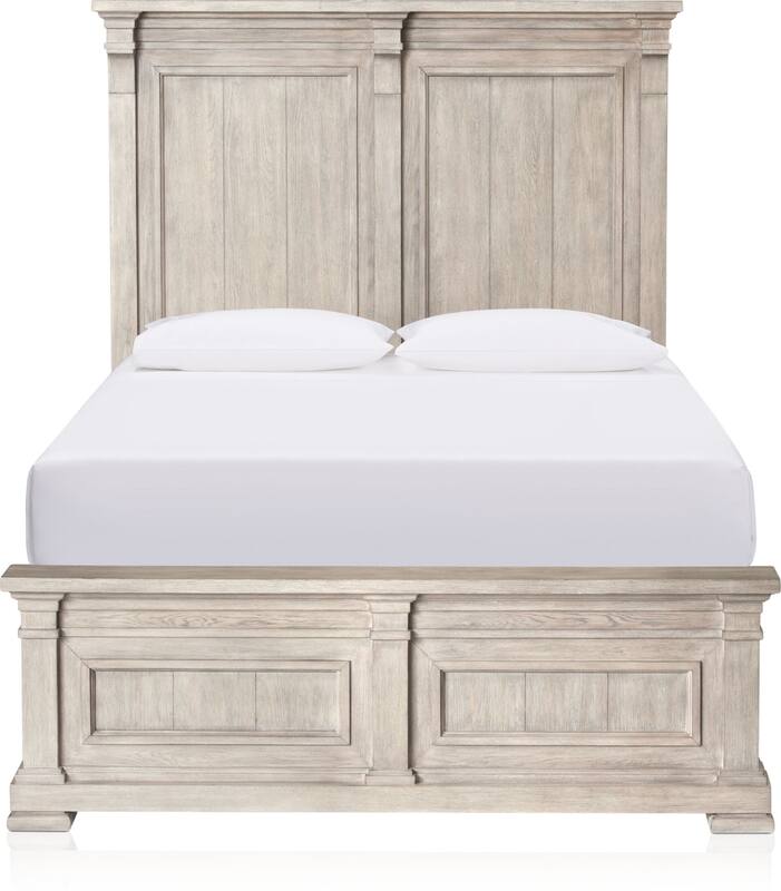 Asheville 6Piece Queen Panel Bedroom Set with Dresser, Mirror, and