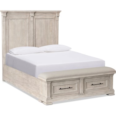 Asheville 6-Piece Storage Bedroom Set with Dresser, Mirror, and Charging Nightstand