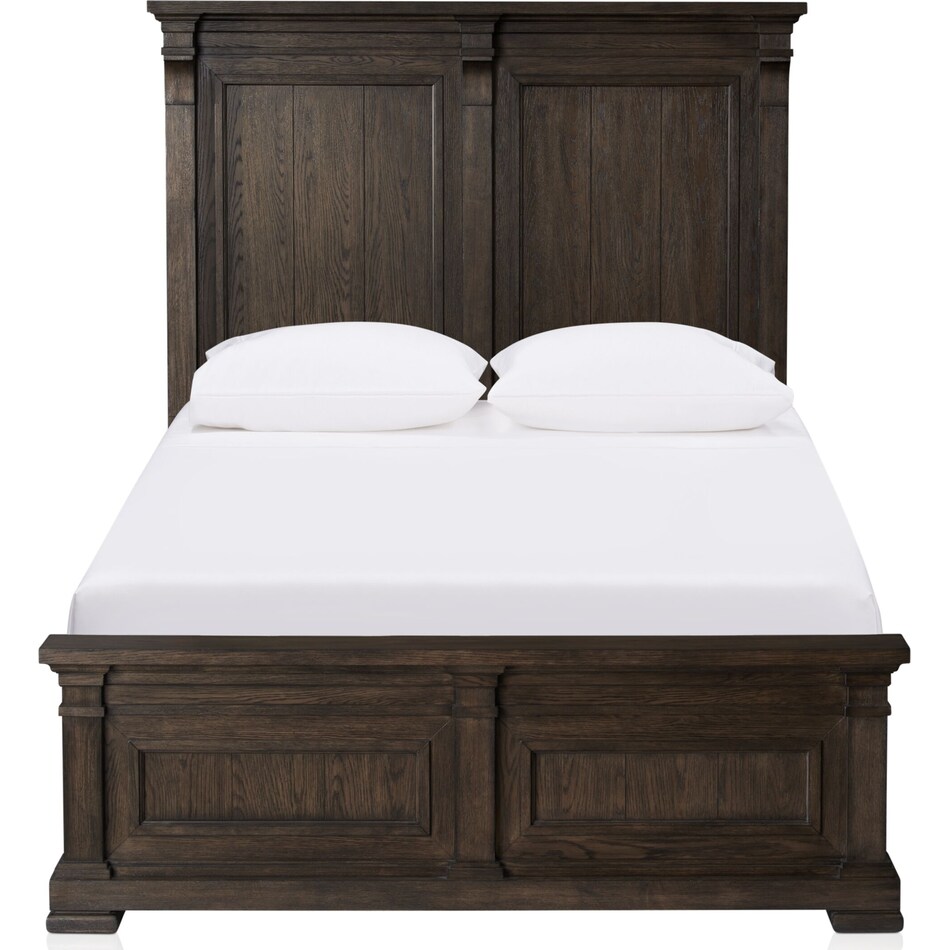 Asheville 5Piece Queen Panel Bedroom Set with Dresser and Mirror