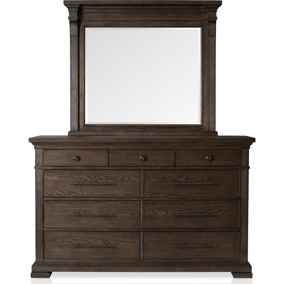 asheville bedroom tobacco dresser and mirror   