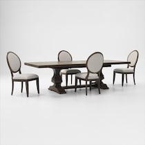 asheville dining dark brown  pc dining room   