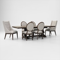 asheville dining dark brown  pc dining room   